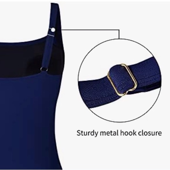 Hilor Women's One Piece Swimsuits Shirred Tank Swimwear Vintage Tummy Control - Picture 4 of 6